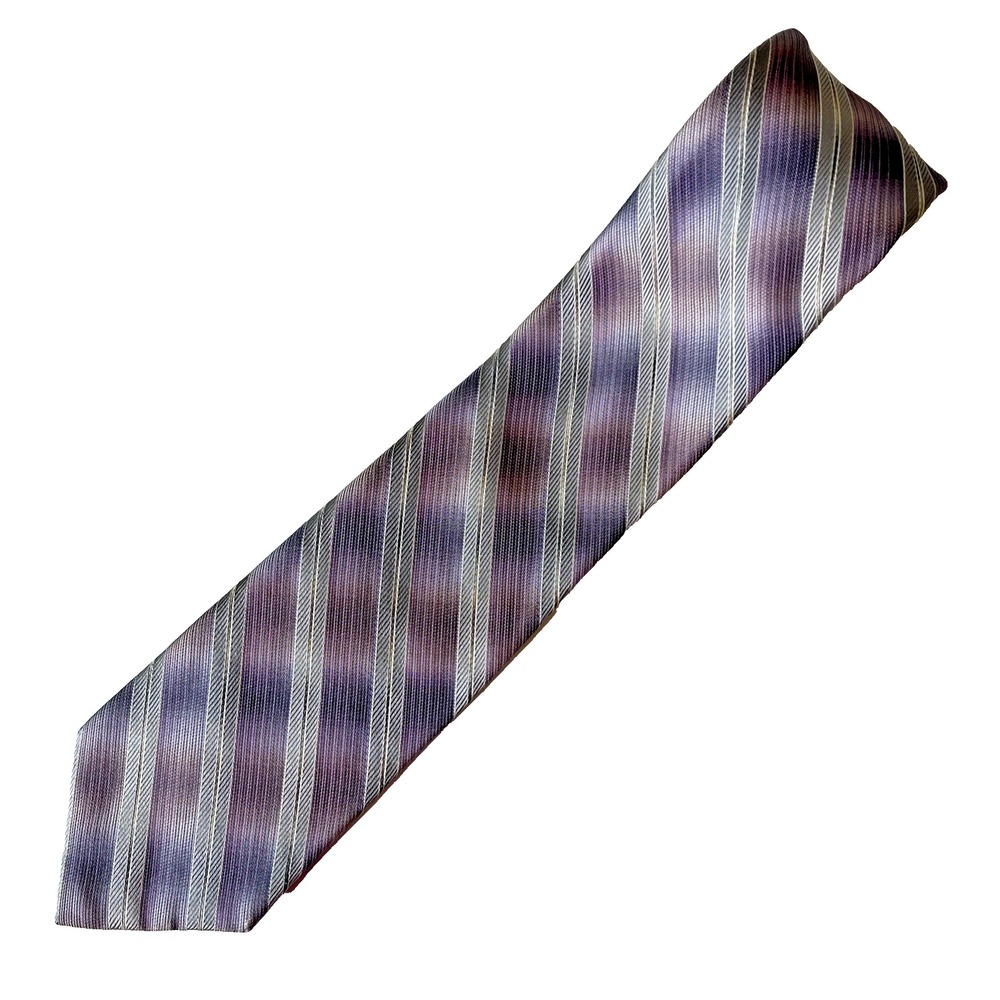 Arrow USA Purple Silver 100% Silk Repp Necktie 3.5" x‎ 60.5" Business Classic